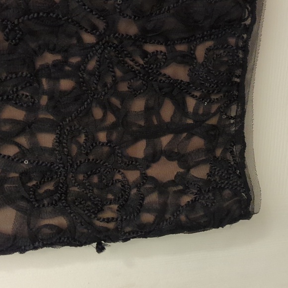 Max Studio Black Sleeveless Mini Dress Floral Lace Embroidered Sequin Si… - Picture 2 of 10